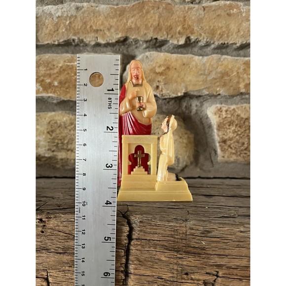 Vintage Plastic 1st Holy Communion Cake Topper Girl & Jesus Figure Original Box - Picture 9 of 10